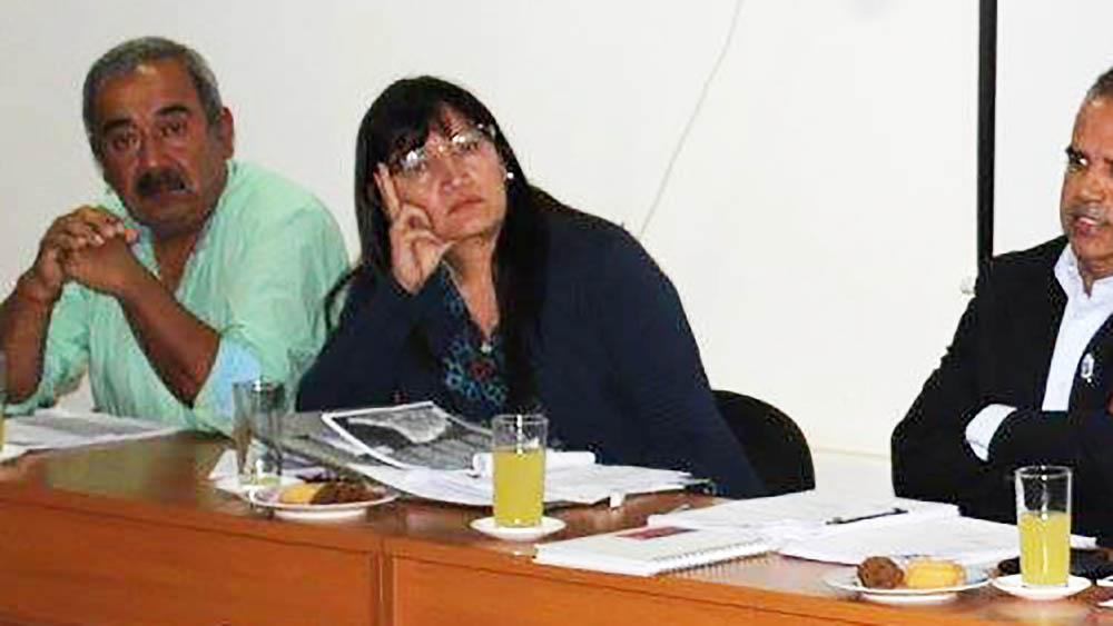 La reunión no parece haber sido muy entretenida. En la foto, los concejales Felipe Bustamante y Andrea Aranda. (I. M. Pichilemu)