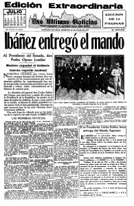 "La Segunda de las Últimas Noticias", 26 de julio de 1931. El diario "La Segunda" nació con este acontecimiento.